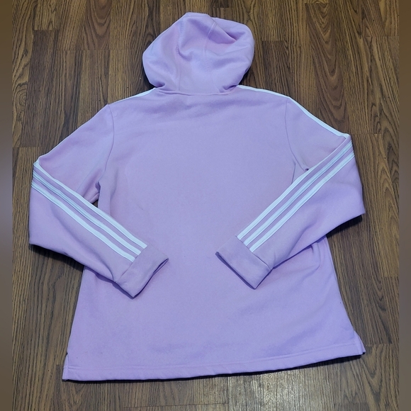 Adidas Women’s Pullover Sweatshirt Pink White Striped Size Large B38 - Picture 7 of 7